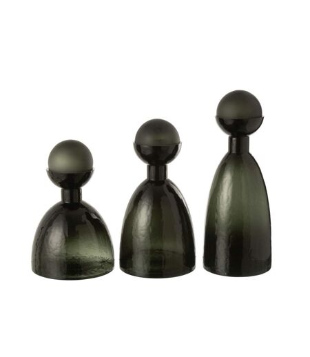 Vase Bouteille Bouchon en Verre Yoko 29cm Vert Foncé