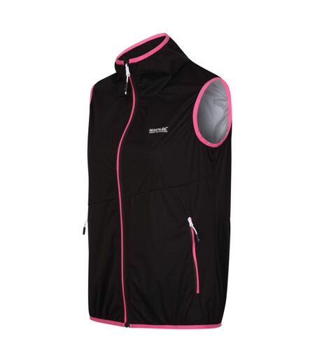 Womens/ladies Body Warmer Black Flamingo Pink Regatta