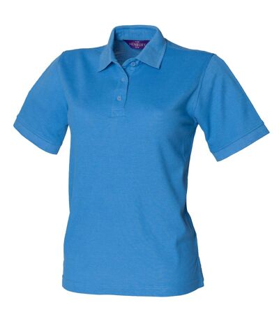 Henbury Womens/Ladies 65/35 Polo Shirt (Mid Blue)