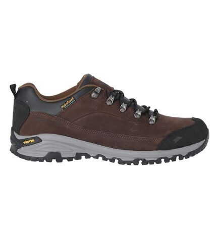 Mens falark vibram leather walking shoe dark earth Trespass