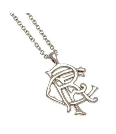 Rangers FC Stainless Steel Scroll Crest Necklace & Pendant (Silver) (One Size) - UTTA11314