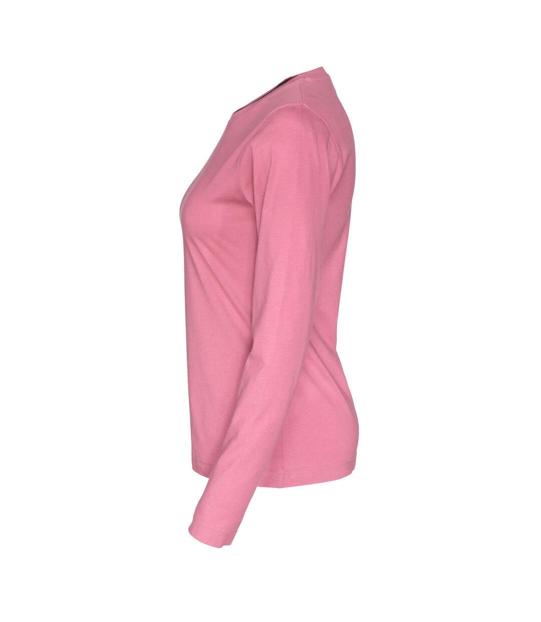 Womens/ladies long-sleeved t-shirt pink Cottover-3