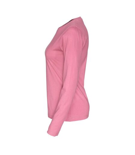 Womens/ladies long-sleeved t-shirt pink Cottover