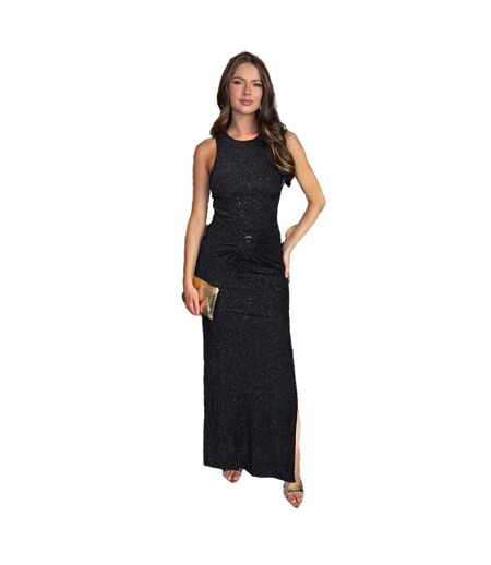 Robe Moulante Motif/style Scintillant Femme Noir AX Paris
