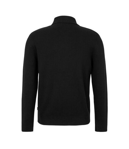Mens Knitted Collared Long-sleeved Jacket Black Jack And Jones