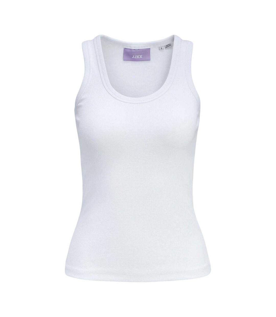 Womens/ladies Frida Ribbed Tank Top Bright White JJXX-2