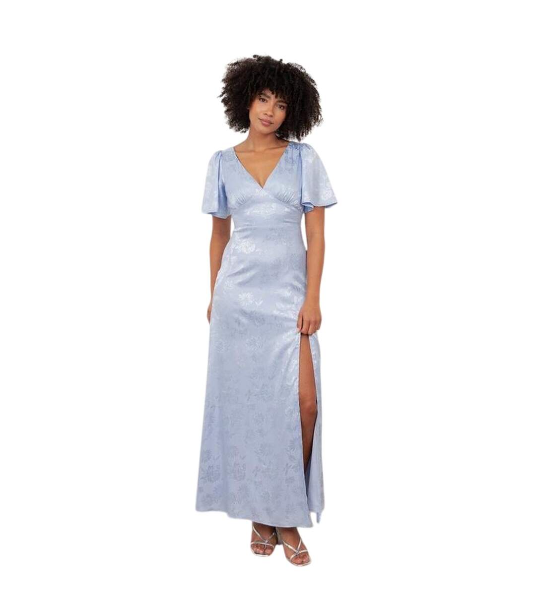 Robe Longue Motif/style Floral Femme Bleu Pastel Maya Deluxe-1