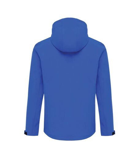 Mens makalu recycled polyester soft shell jacket royal blue Iqoniq
