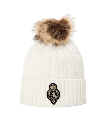 Bonnet Polo Femme Crème Ralph Lauren