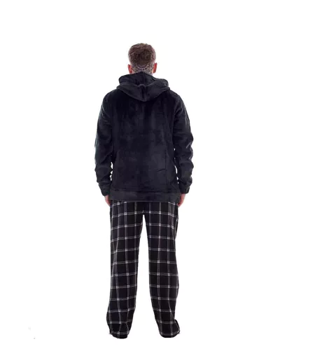 Ensemble De Pyjama Long Motif/style À Carreaux Homme Noir Keanu