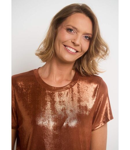 T-shirt métallisé à manches courtes
