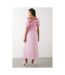 Dorothy Perkins Womens/Ladies Poplin Ruched Midi Dress (Pink) - UTDP1686