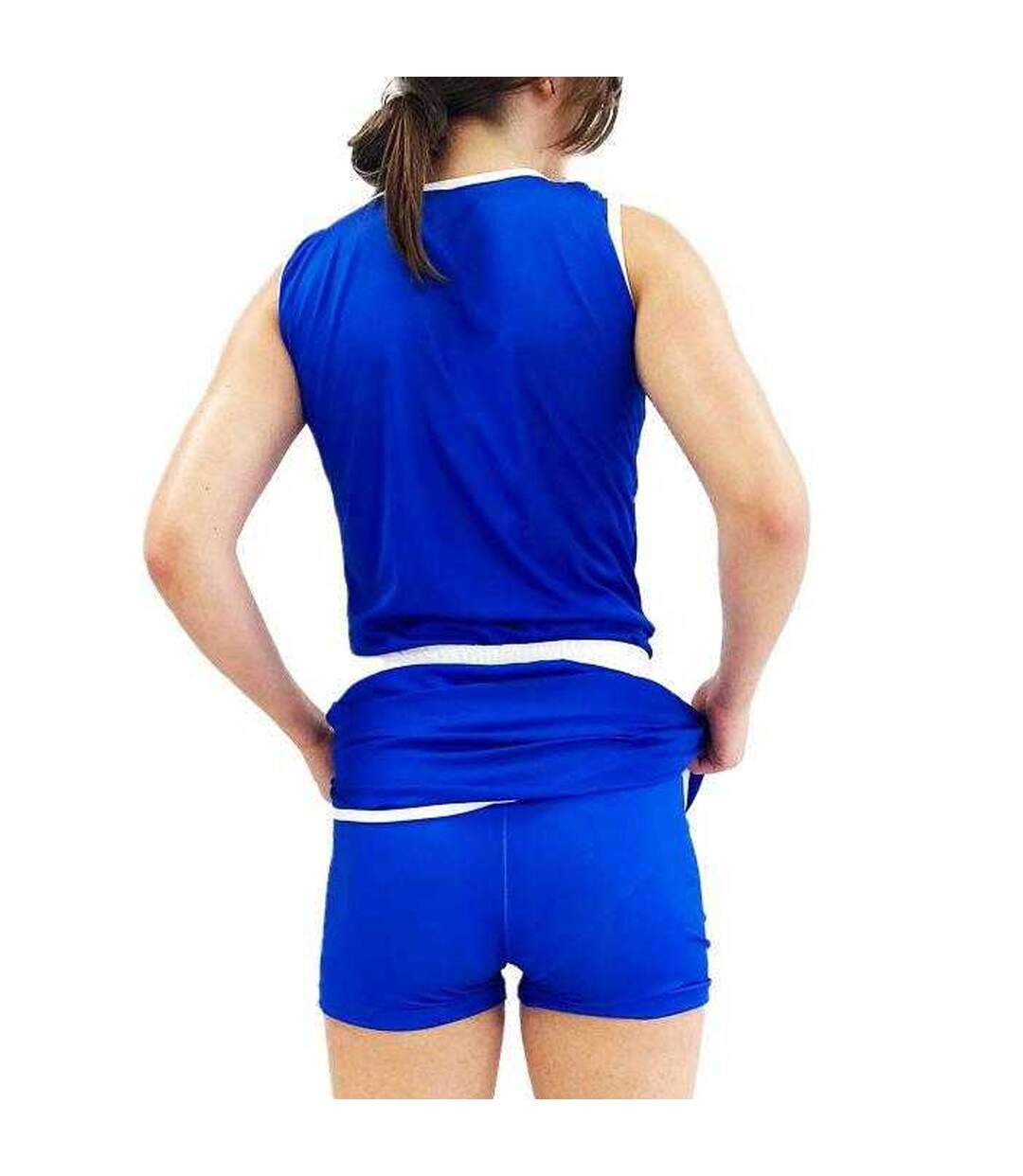 Short De Boxe Et Débardeur Femme Bleu BoxFit-4