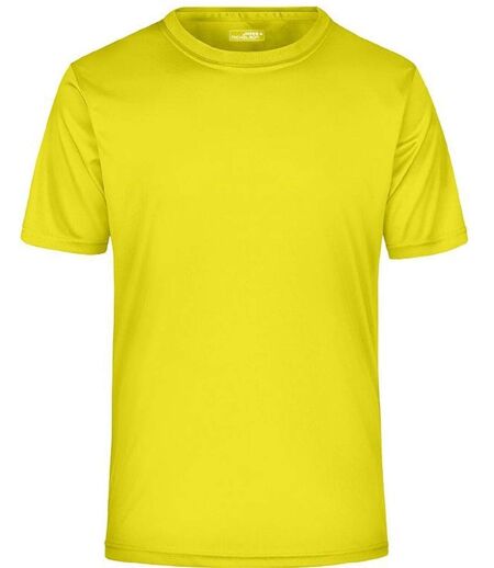 t-shirt respirant JN358 - jaune col rond - Homme
