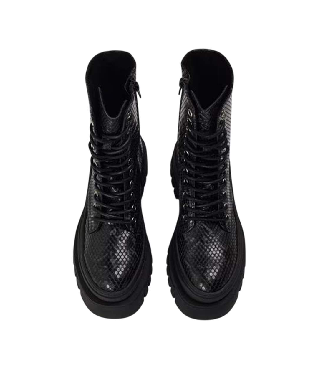 Womens/ladies Coast Snake Print Platform Combat Boots Black Steve Madden-3