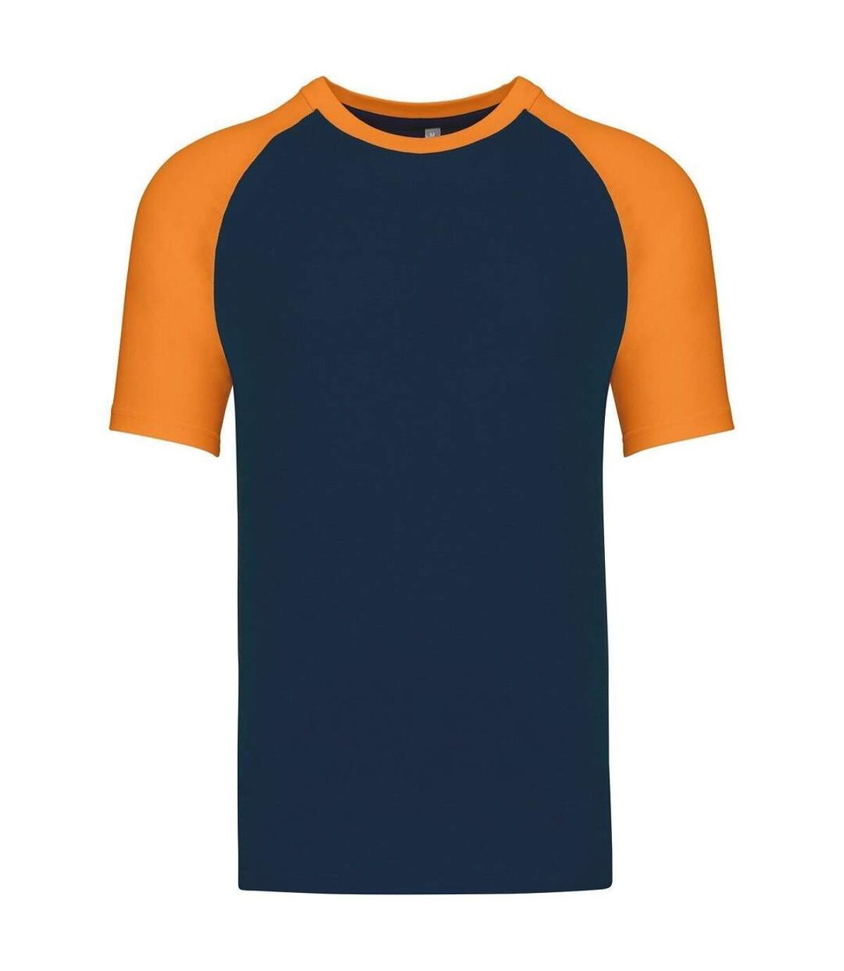 T-shirt bicolore baseball - Homme - K330 - bleu marine et orange