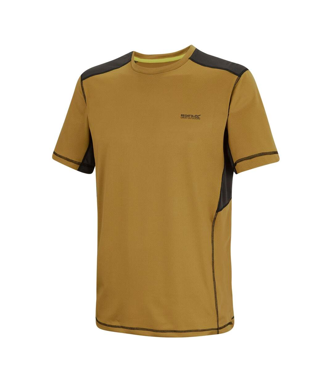 T-shirt Virda Homme Jaune Vieil Or Noir Regatta-4