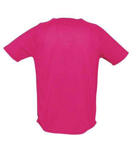 SOLS Mens Sporty Short Sleeve Performance T-Shirt (Neon Pink)