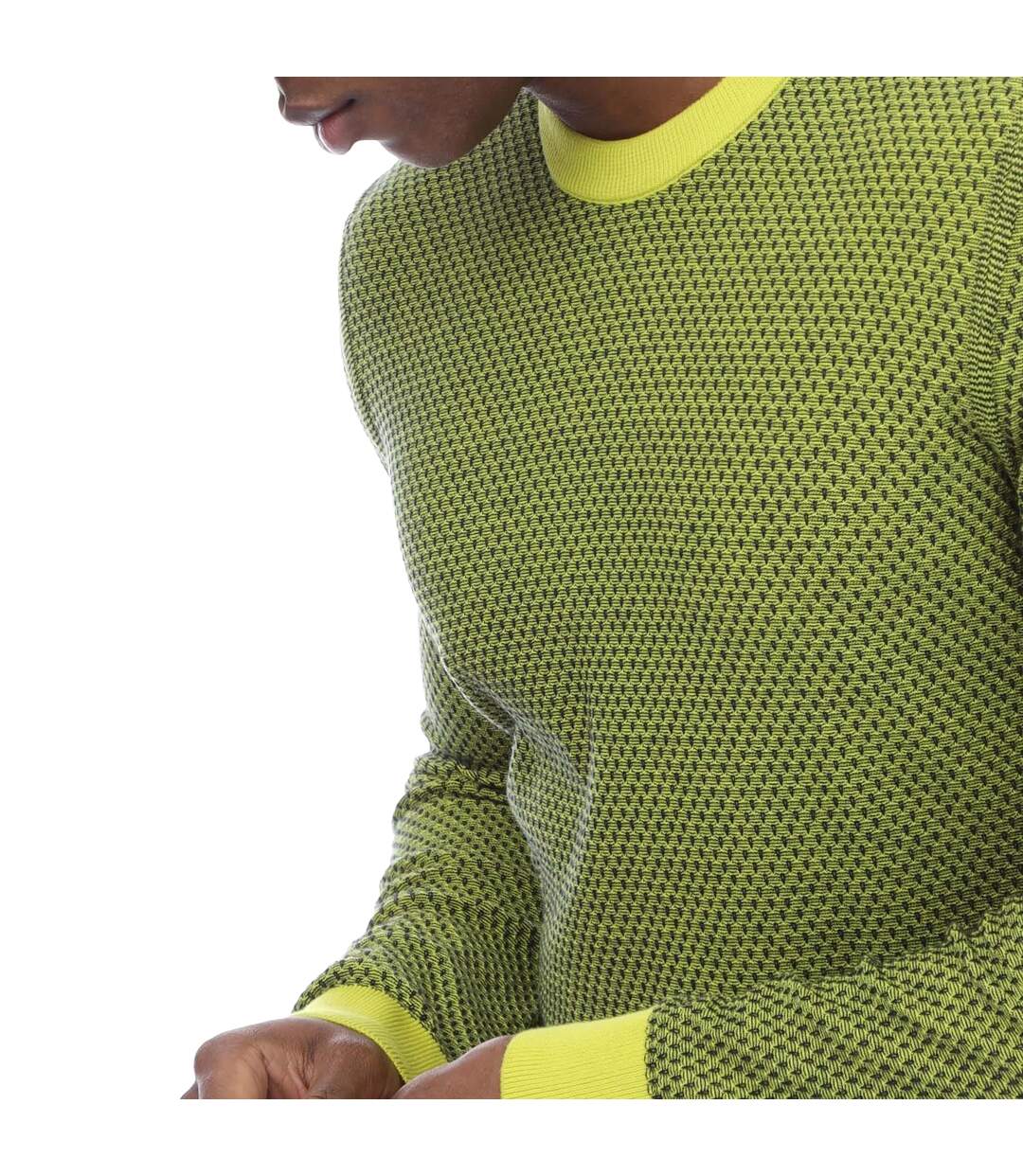 Mens Kapoko Knitted Cotton Sweatshirt Green Boss-3