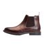 Mens Bloom Leather Chelsea Boots Burnt Brown Base London-4