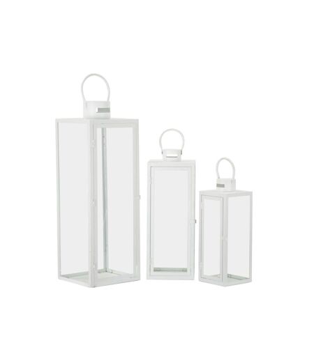 Lot de 3 Lanternes en Verre Magic 66cm Blanc