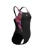 Womens/ladies Splice One Piece Swimsuit Black Pink Speedo-3