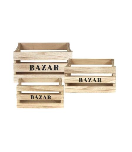 Cagettes en bois Bazar (Lot de 3)