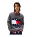 Pull Motif/style Logo Et Drapeau Homme Noir Chiné Tommy Jeans-4