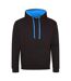 Sweat À Capuche Varsity Adulte Noir Vif Bleu Saphir Awdis-1