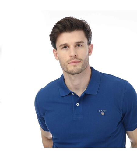 Mens Rugger Piqué Regular Polo Shirt Blue Gant