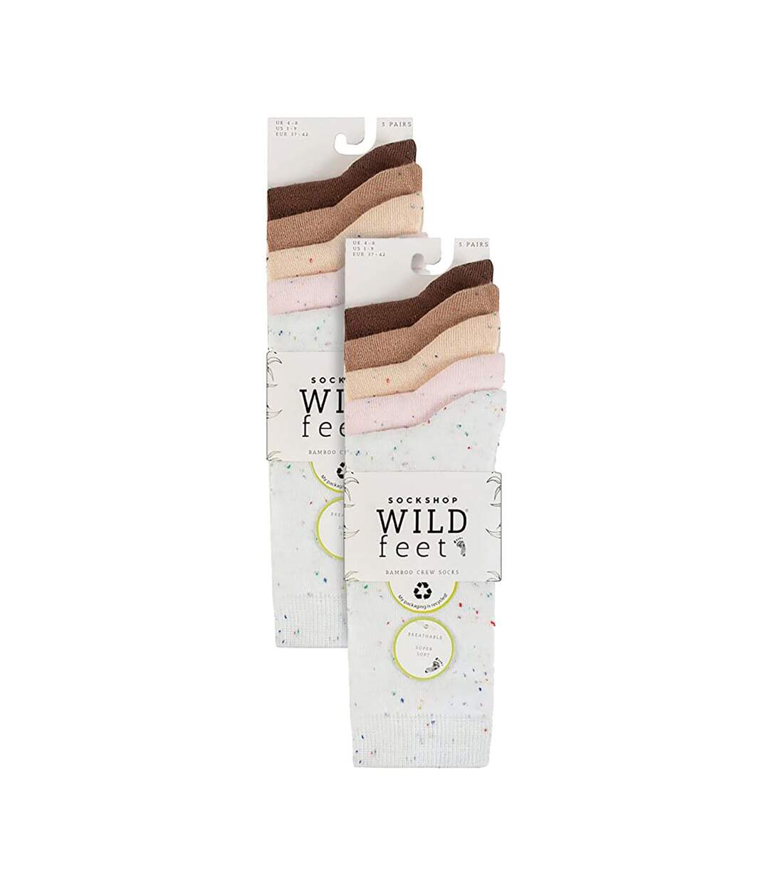 10 Pairs Ladies Bamboo Crew Socks with Patterns-2