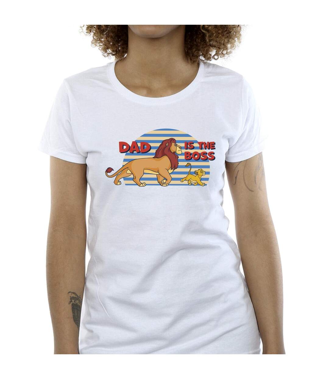 Disney Femme/Ladies The Lion King Dad Boss Cotton T-Shirt (Blanc) - UTBI25324-3