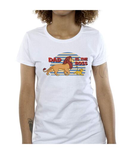 Disney Femme/Ladies The Lion King Dad Boss Cotton T-Shirt (Blanc) - UTBI25324