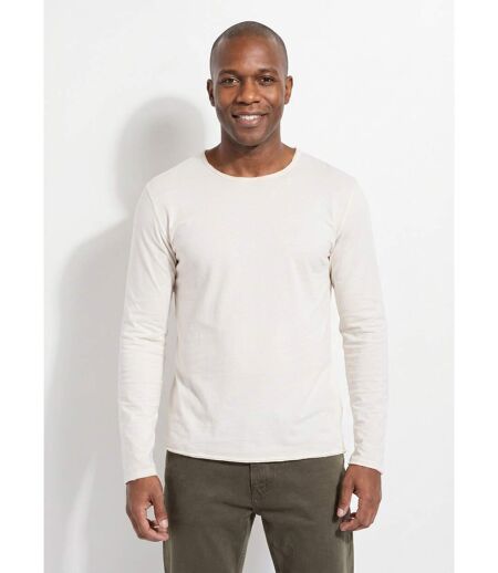 T-shirt col rond détails aspect brut