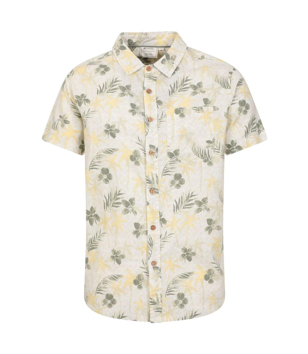 Mens tropical short-sleeved shirt pale green Mountain Warehouse