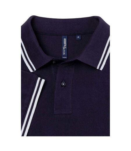 Asquith & Fox Mens Classic Fit Tipped Polo Shirt (Navy/ White)