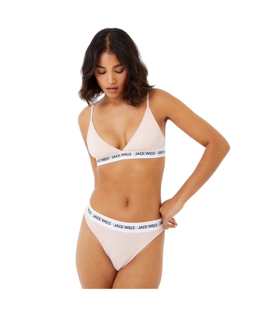 Pack Of 2  Womens/ladies Biddstone Bralette  Pink Navy Jack Wills-1