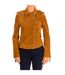 Blouson cuir femme manches longues courtes 9066