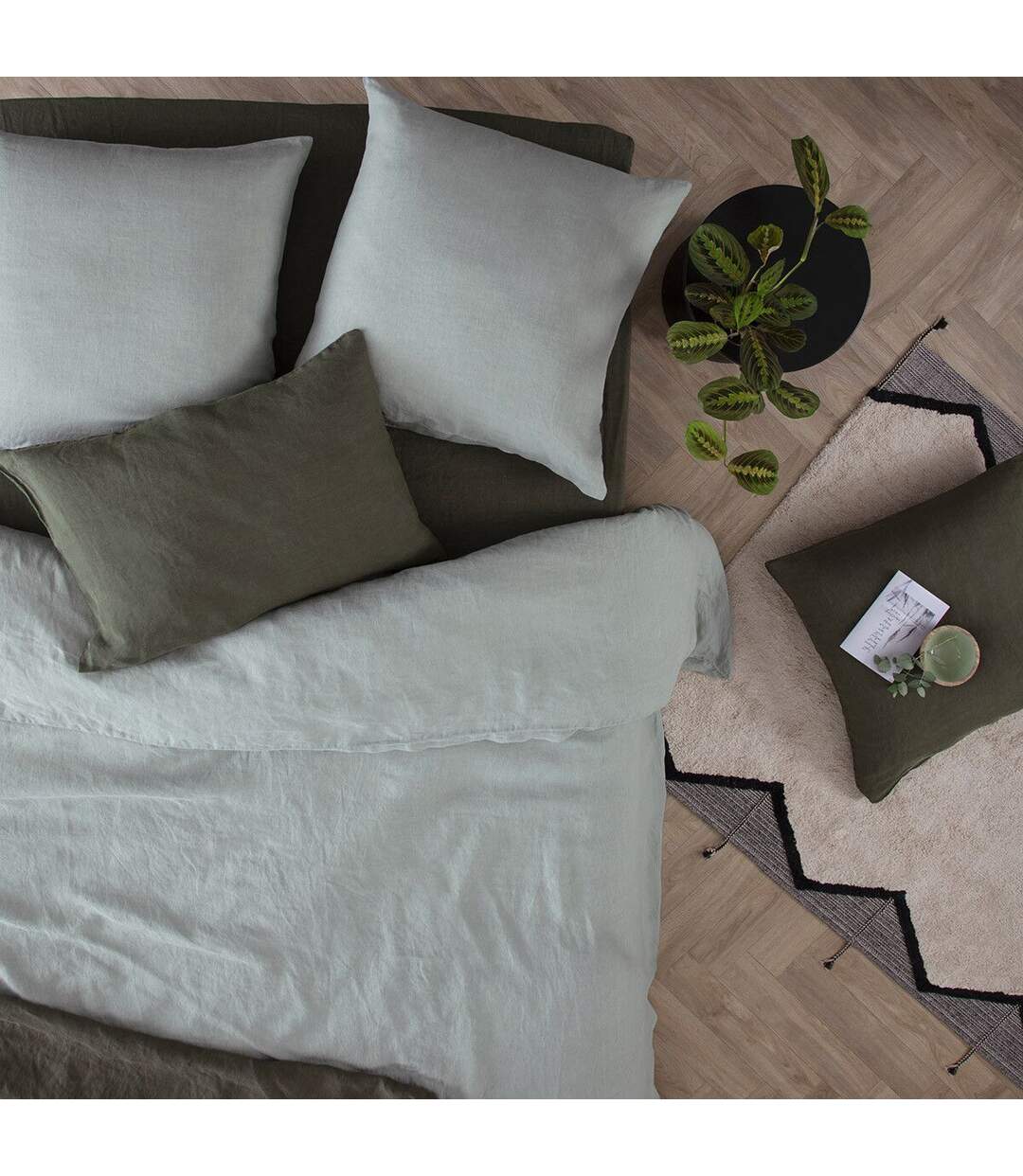 Housse de Couette Lin Adorable 260x240cm Vert Céladon-4