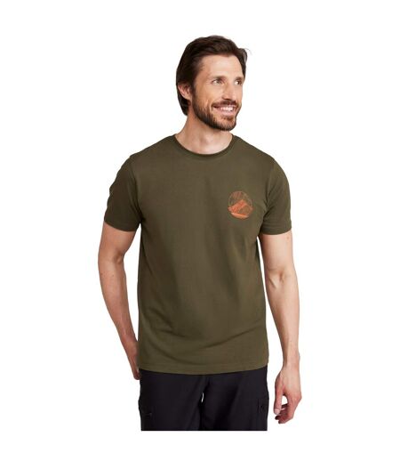 Mens mountain grid t-shirt green Mountain Warehouse