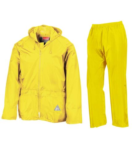 Result Mens Heavyweight Waterproof Rain Suit (Jacket & Trouser Suit) (Neon Yellow)