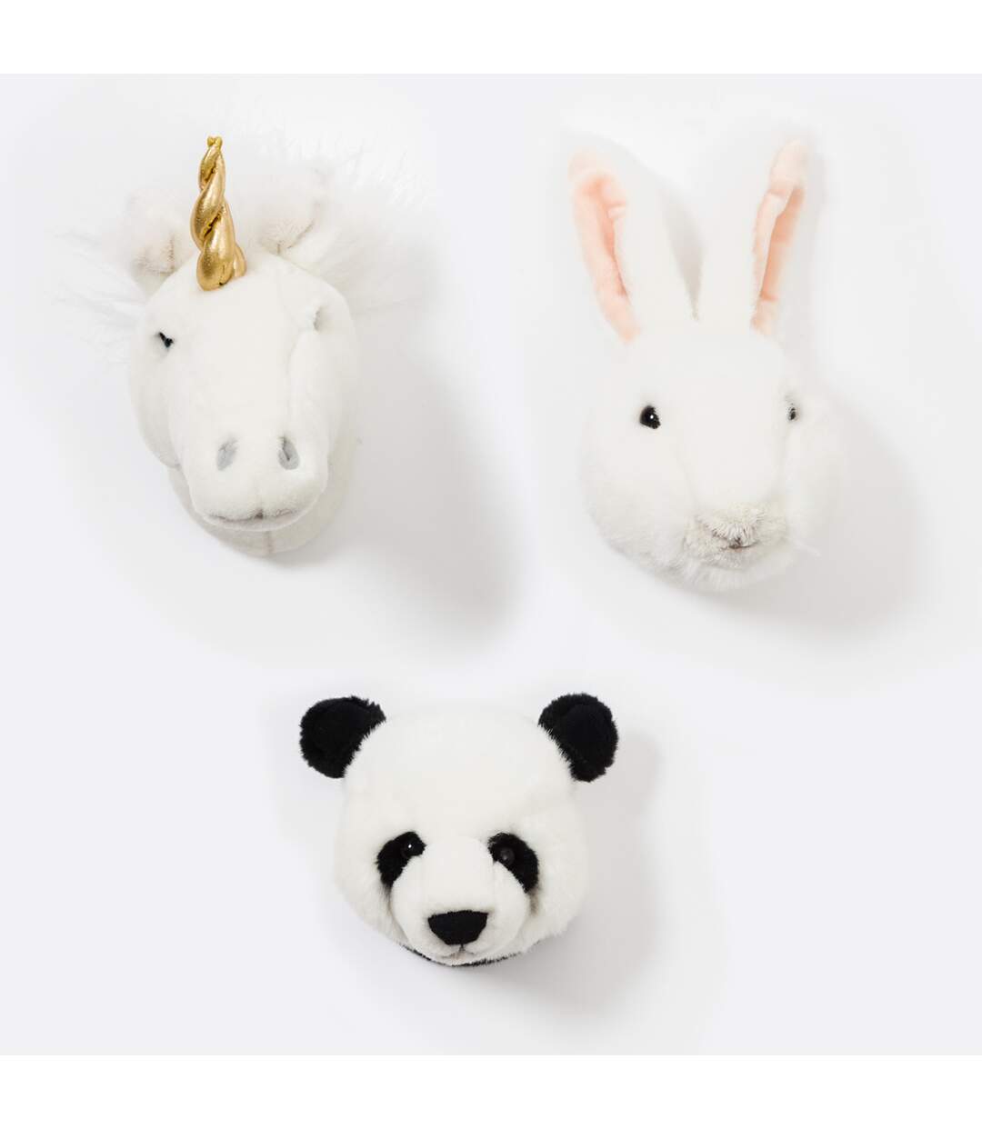 Peluche trophée mini set de 3 petites têtes Lovely-3
