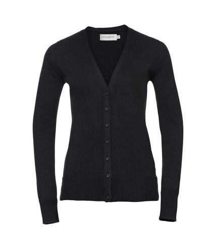 Russell Collection Womens/Ladies Deep V Cardigan (Black)