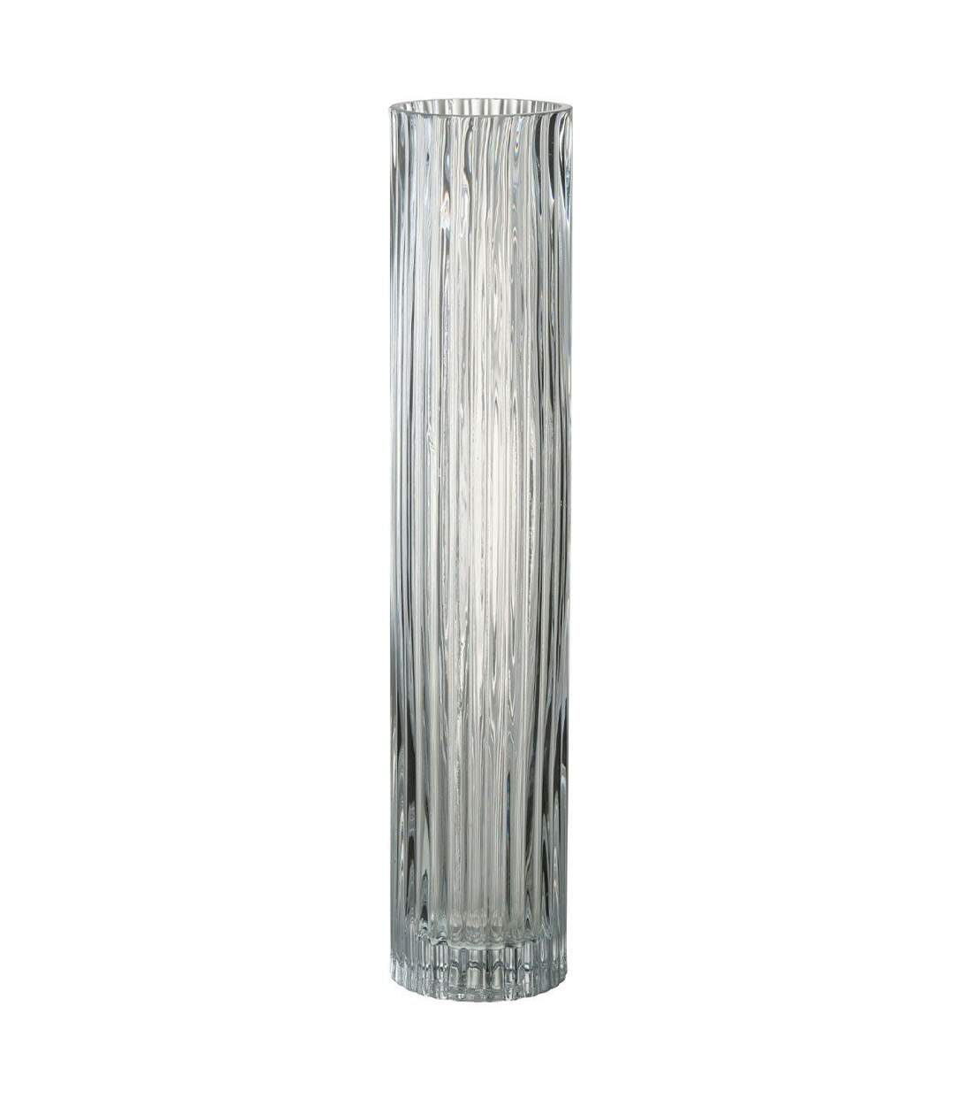 Vase Design Lignes Verre 40cm Transparent-1