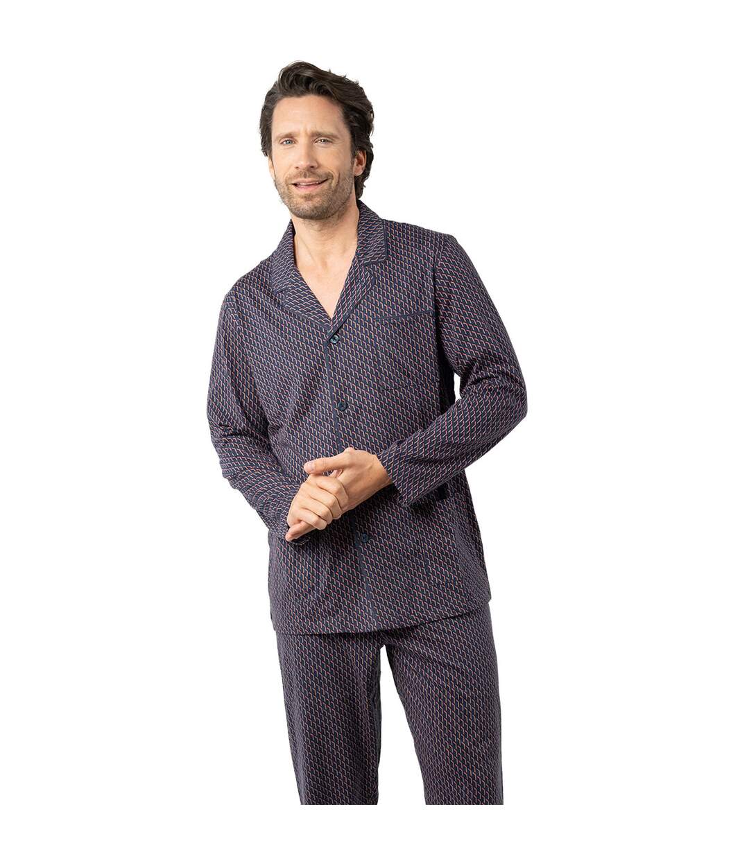 Pyjama long ouvert homme Popeline Eminence-1