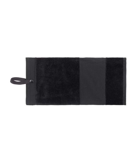 Deluxe Tri-fold Velour Golf Towel One Size Black Towel City