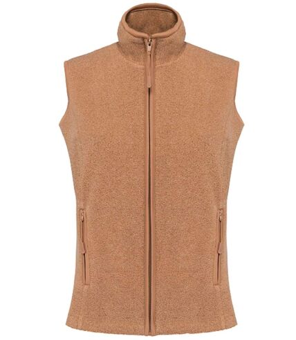 Gilet sans manches micro polaire femme - K906 - beige camel chiné heather