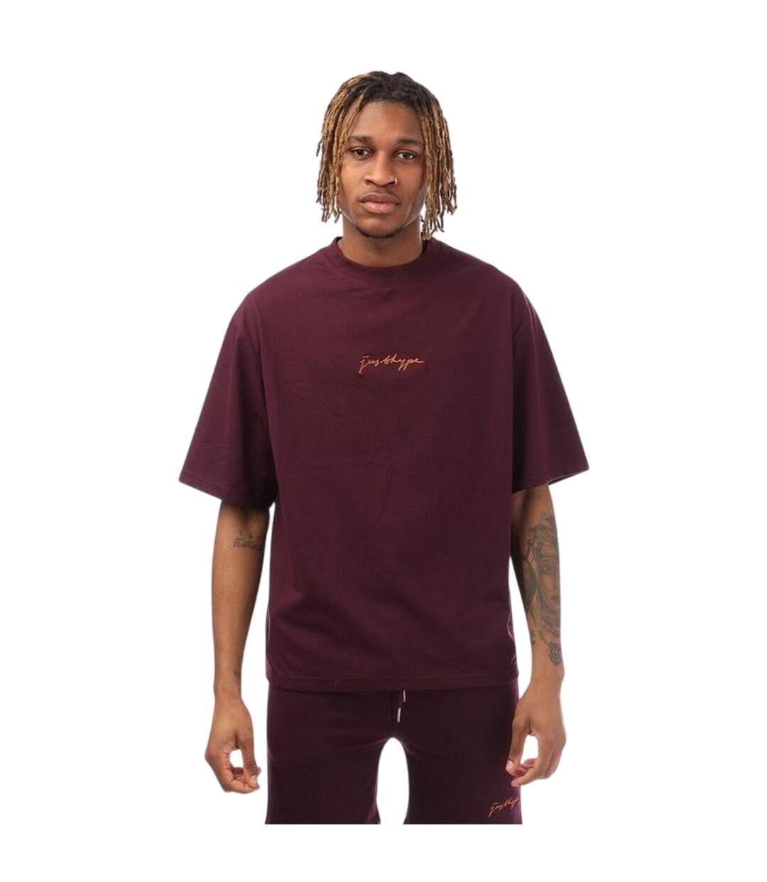 Mens Signature Logo Oversized T-shirt Purple Hype-2