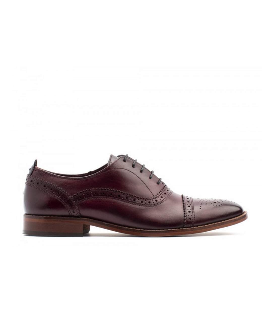 Chaussures brogues homme rouge foncé Base London-3