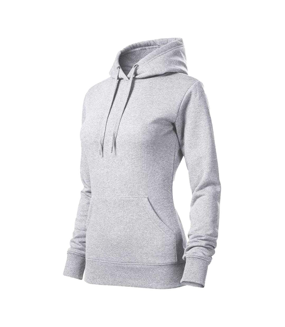 Sweat À Capuche Cape Femme Gris Clair Malfini-3